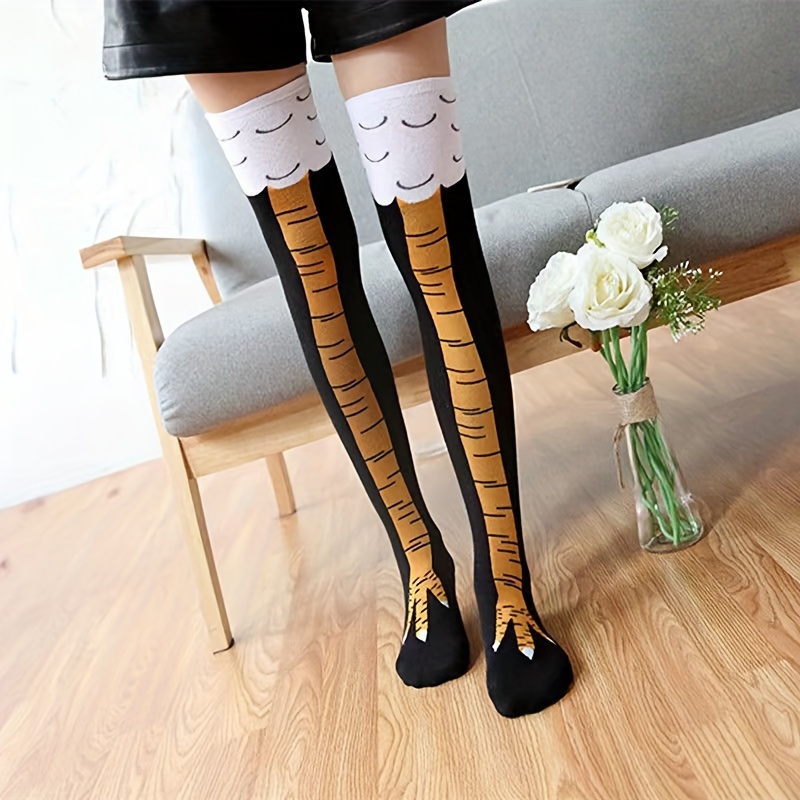 E-shop Socken mit Hühnerbein-Motiv, lustige Kniestrümpfe, Damenstrümpfe & -strumpfwaren