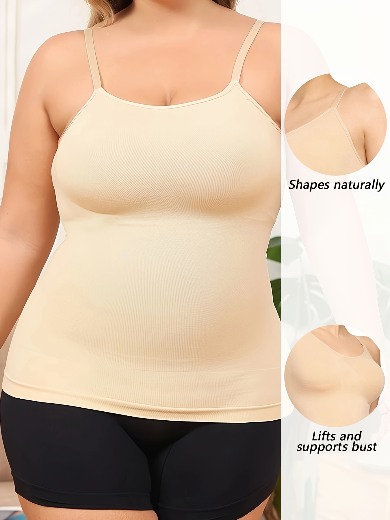 Kurve Women's Camisole Tank Top – Plus Size Basic Seamless Stretch