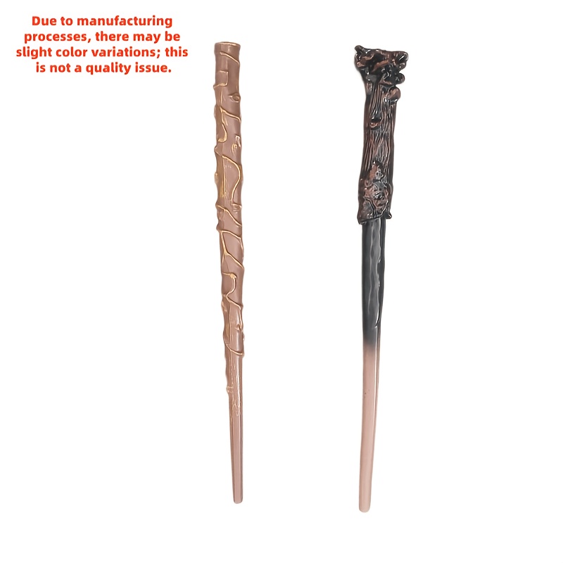 TEMU Authorized, 2pcs Harry Potter Wands, Hermione Wand, Made Of Resin, Halloween Cosplay Props, Christmas Gifts, Suitable For Collection And Gifting