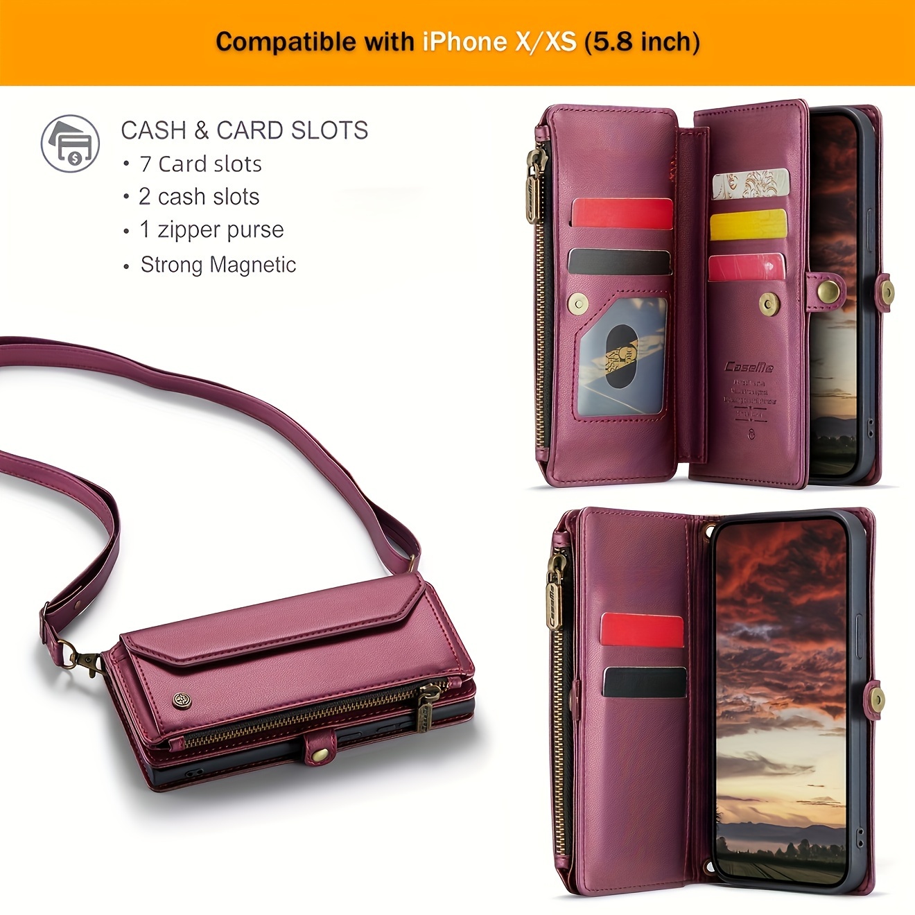 Wallet Phone Case Support Wireless Charging with Blocking Card Holder, Flip Folio Book Faux Leather Protective Phone Cover for iPhone 16e/16/11/12/13/14/15 Pro Max/15 Plus/13 Mini/7/8 Plus/SE 2022/SE 2020 - Image 127