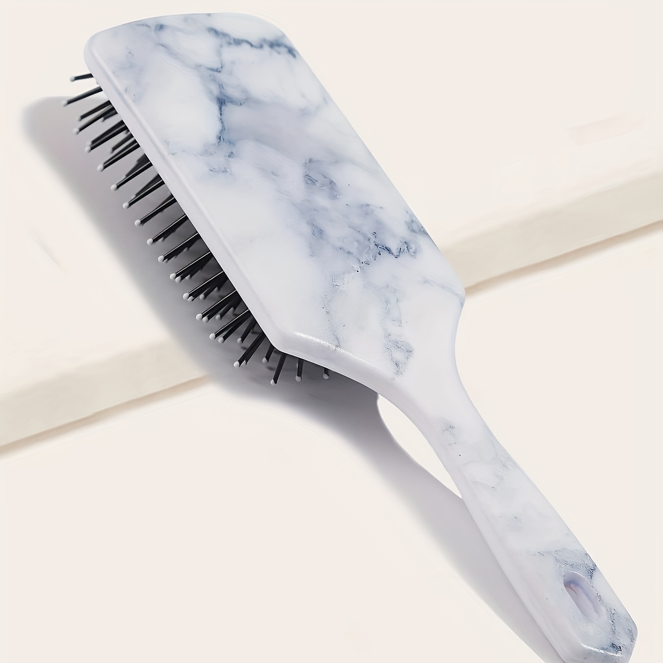 

Marble Pattern Paddle Hair Brush - Detangling Comb For All Hair Types, Nylon & Abs Handle