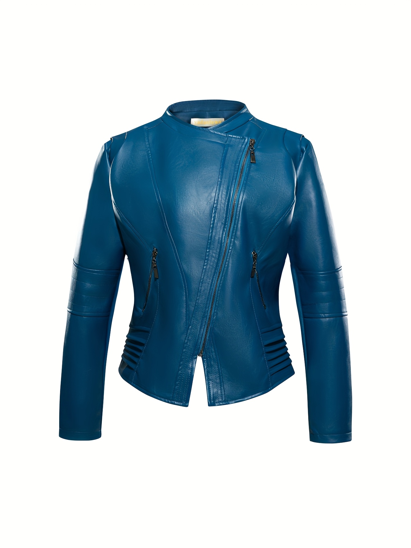 Women's PU Leather Jacket Motorcycle Coat Long Sleeve Vintage Style for Autumn