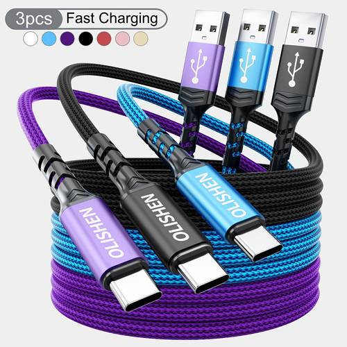 3pcs fast charging type c charging cable usb a to usb c suitable for samsung xiaomi redmi oppo oneplus and more smartphones matte end length 3 3ft 6 6ft 9 9ft
