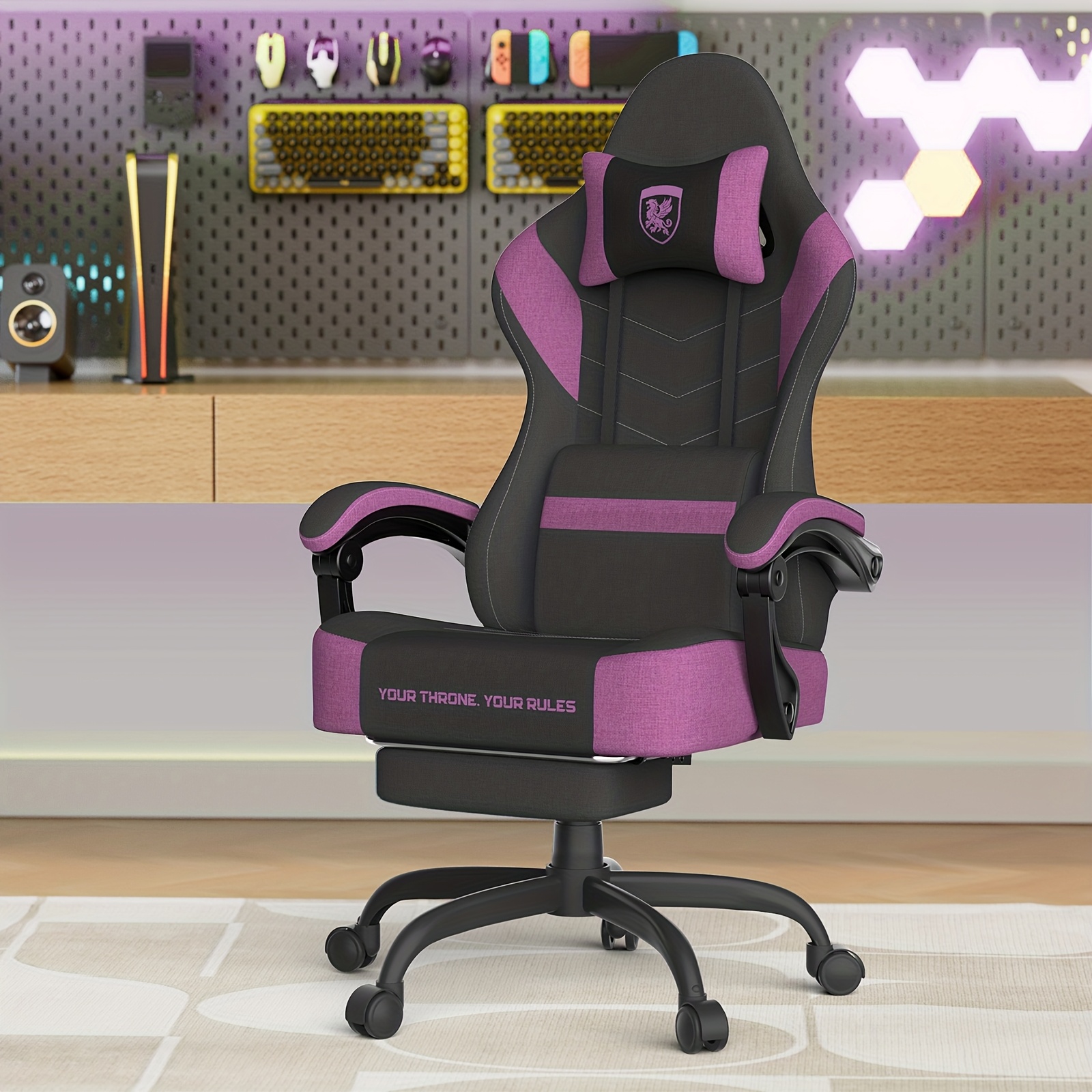 Video Gaming Chair Ergonomic Swivel High Back Home Office Computer Desk