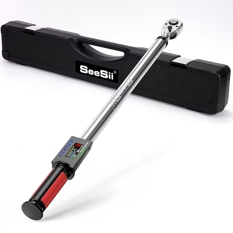 TEMU Seesii 1/2" Digital Torque Wrench 17-340nm 12.5-250.8 Ft-lb Â±2% Accuracy, Electronic Torque Wrench With Led Display, Auto-alarm, /track Mode,