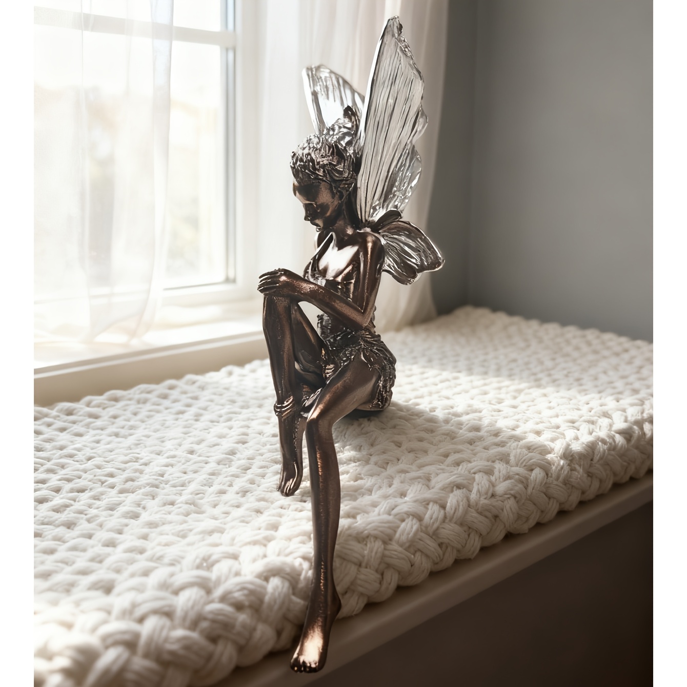 E-shop Exquisiter schwarzer Elf aus Harz, kreatives Kunsthandwerk, Ornamente, Fantasie-, Arbeitszimmer-, Schlafzimmer-, Wohnzimmer-Szenendekoration,