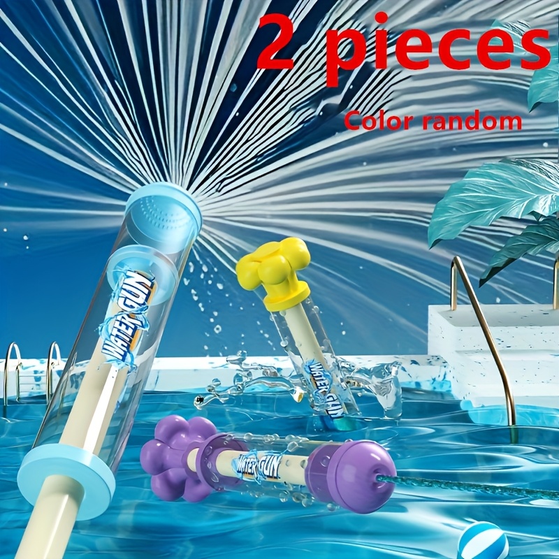 Pack De 4 Pistolas De Agua Con Efecto Fuegos Artificiales – Colores Azul, Rosa, Amarillo Y Morado, Bombeo Suave