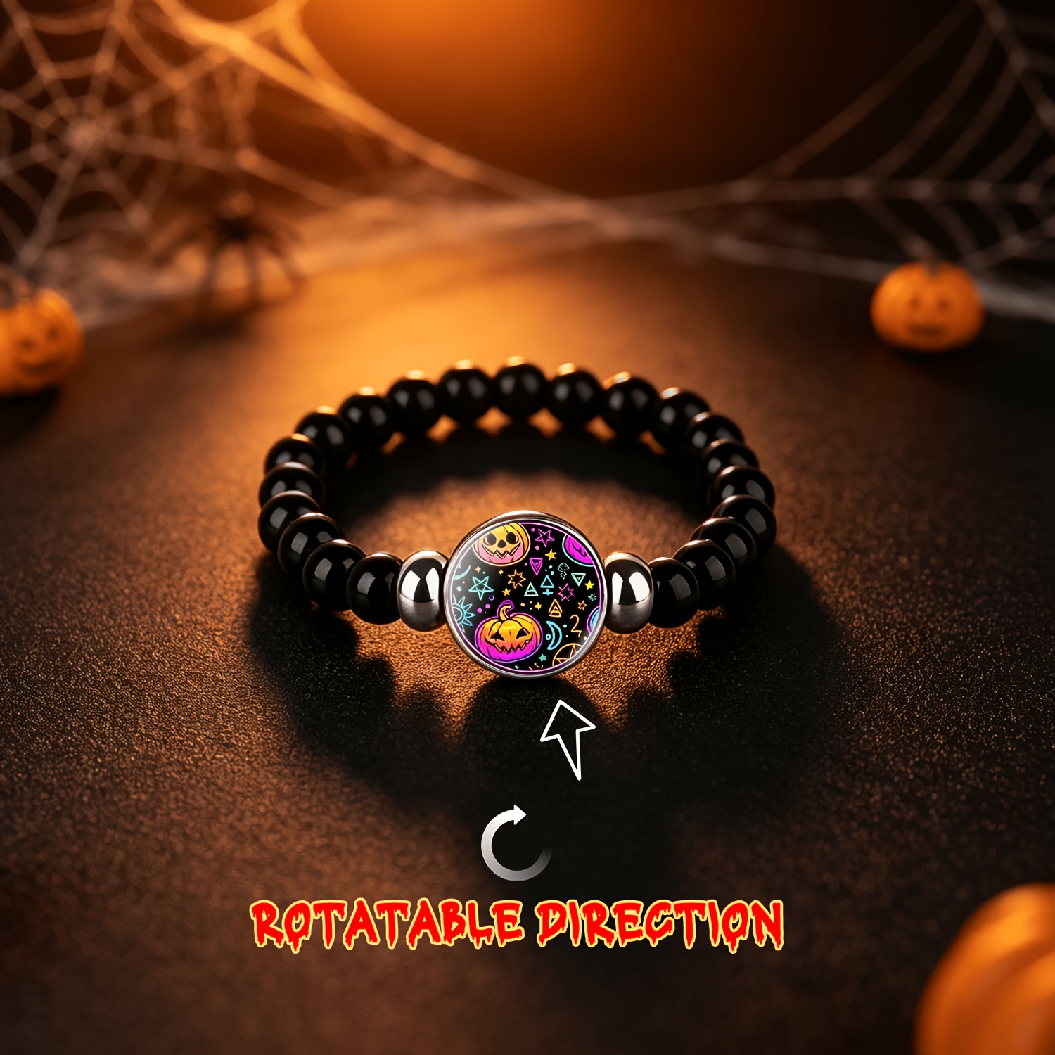 Men's 3pc Metal Ornament Set with Halloween Theme