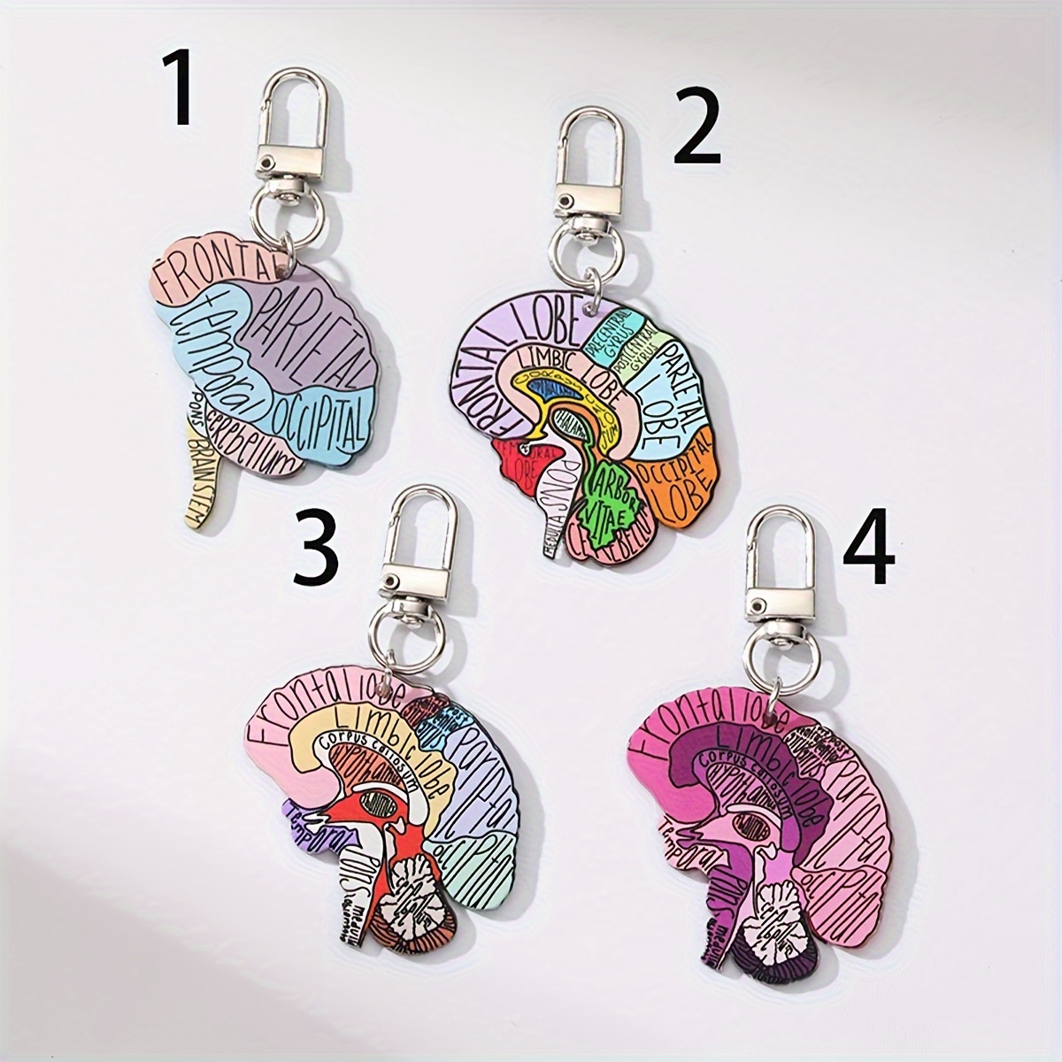 

1pc Acrylic Keychain - Nurse Theme Cartoon Simulation Brain Keyring - Creative New Ladies Keychain With Lobster Clasp For Bag Charm - Pendant Gift For Birthday Festival