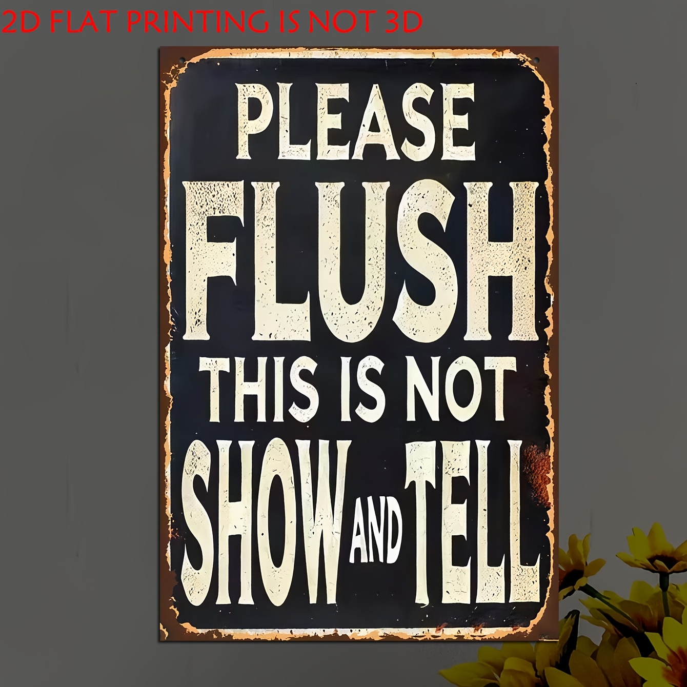 TEMU 2d Flat, 1pc Wooden Decorative Sign And Plaque, Vintage "please Flush - This Is Not " Wall Sign, Kitchen, Office, Home, Toilet, Garage, Bar, Man