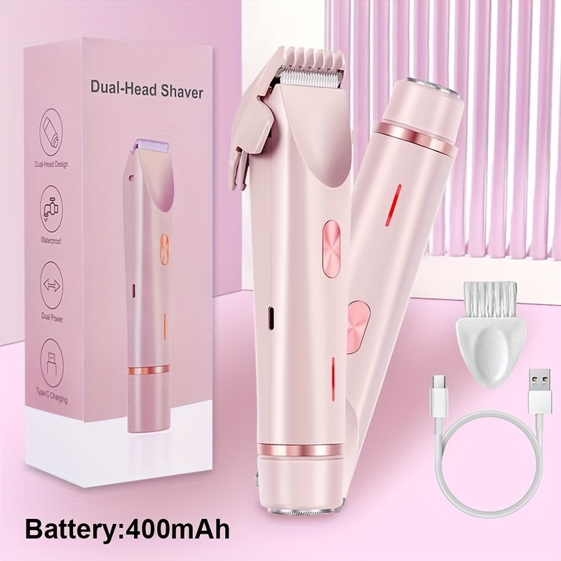 1pc tondeuse à cheveux électrique à double tête pour femmes, batterie au lithium rechargeable, chargement usb, rasoir de bikini multifonction et rasoir de visage pour bras, cuisses, corps avec batterie au lithium rechargeable, chargement usb, pour cadeau idéal de an détails 4