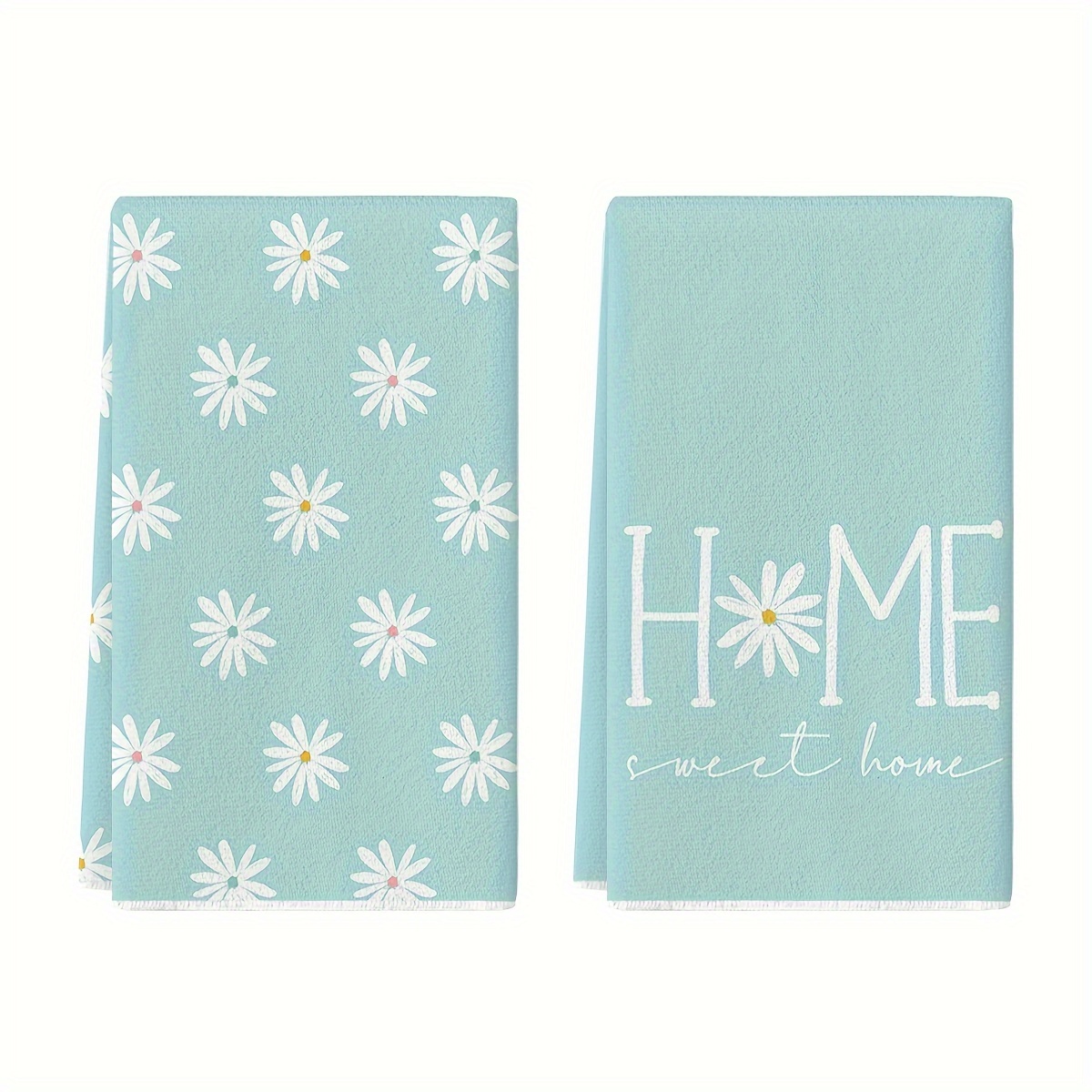 

Sm:)e 2pcs Flowers Kitchen Towels Dish Towels, 18x26 Inch Summer Decoration Hand Towels Set Of 2