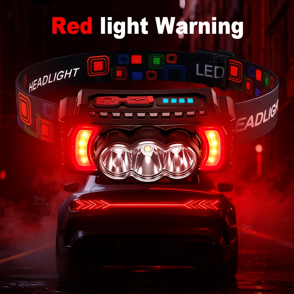 High Lumens Rechargeable Headlamp with 7 Lighting Modes