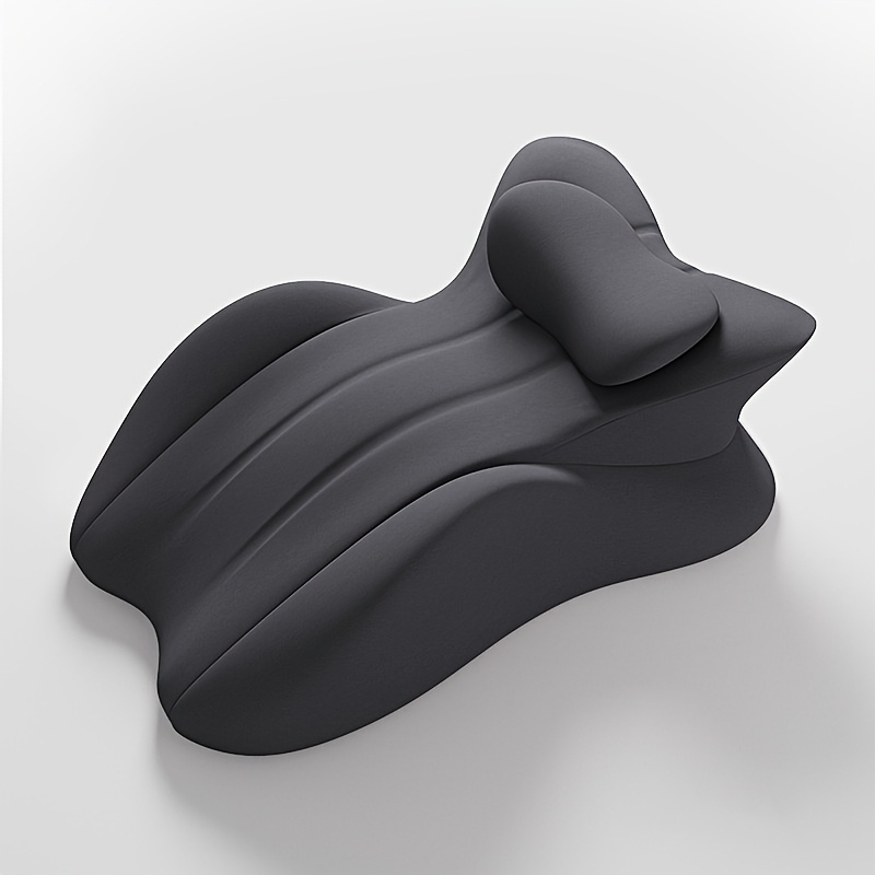 Adjustable Curved Massage Pillow For Sleeping, Side And Back Sleepers - Leg And Neck, Black, Zippered, Hand Wash Only, Comfortable Pillow|ergonomic Neck Support|elasticized Fabric