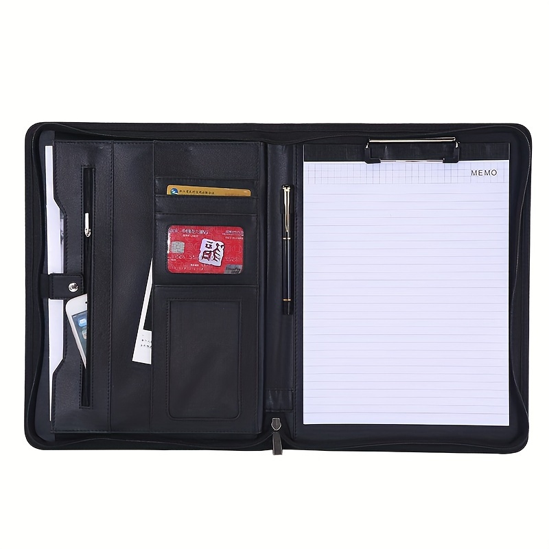 Cartella Executive Collins Con Zip - Nero, Formato A4, Perfetta Per Ufficio E Business