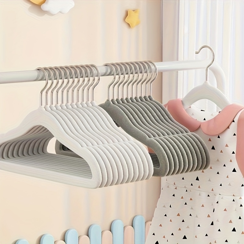 non slip hangers 20pcs non slip   hangers space saving velvet felt hangers for     clothes pants shirts dresses durable plastic with polished   curved design for secure hold   0