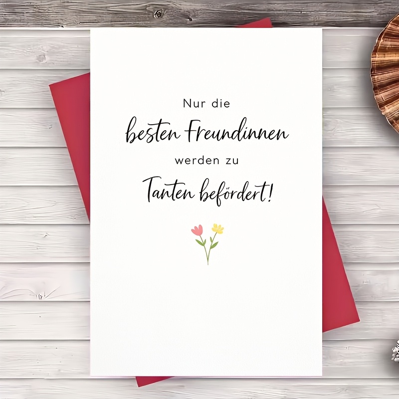 Image of 1 Greeting Card + 1 Envelope Aunt Greeting Card For Best Friend Minimal Pregnancy Announcement Gift For Sister Friend Celebration Flat Card