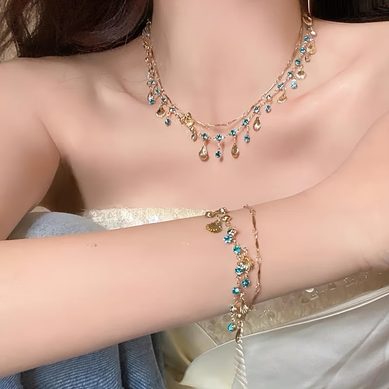 Golden Shell Necklace, Versatile Bracelet