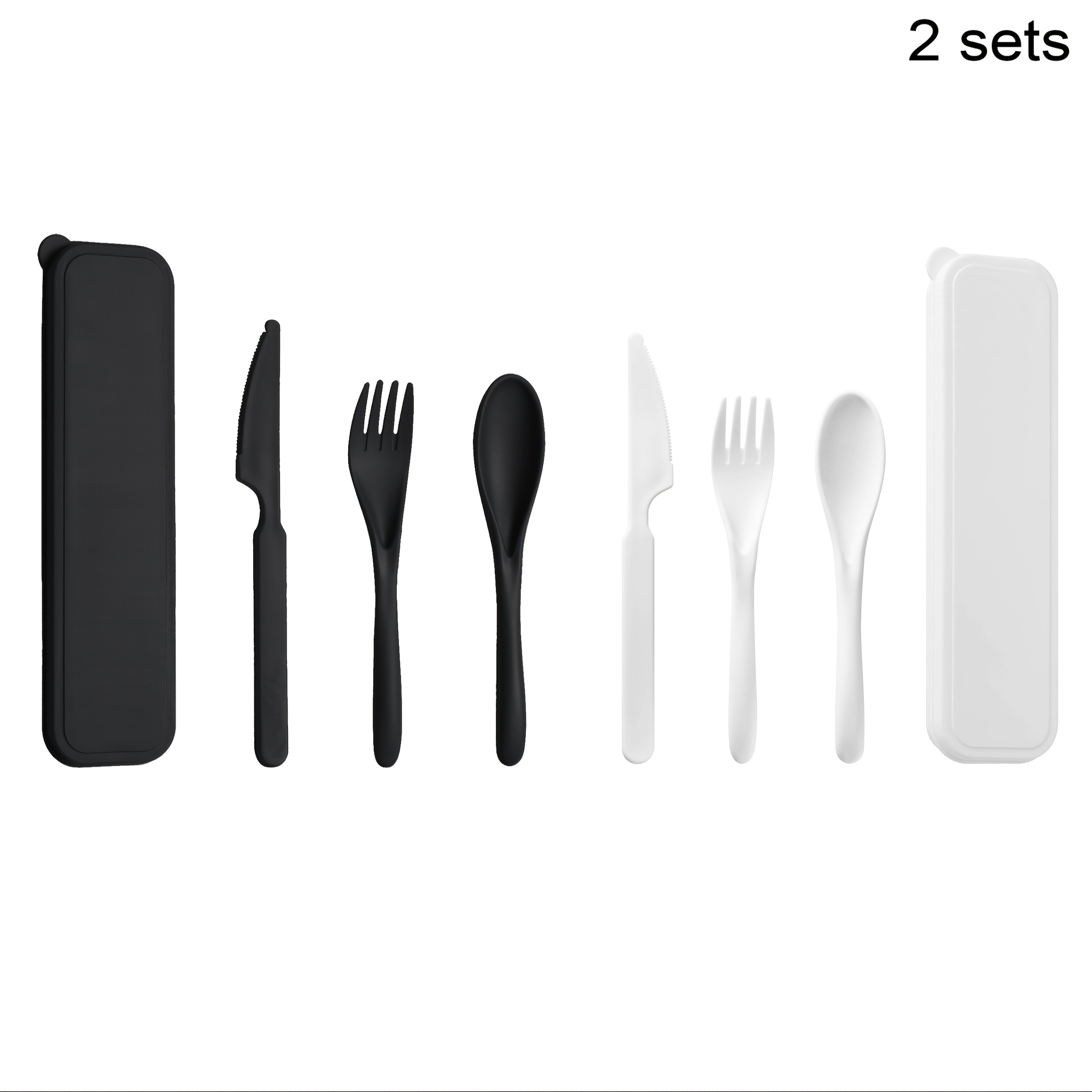 3-In-1 Camping Cutlery Set with Storage Box, Reusable Tableware
