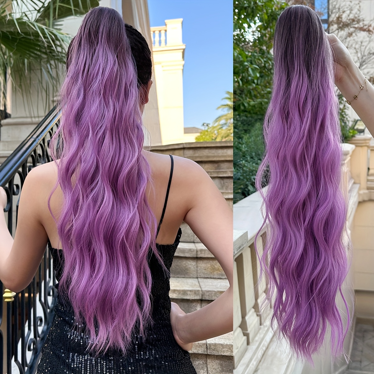 E-shop Große Pferdeschwanz- aus Synthetikfaser, Haarverlängerung für Pferdeschwänze, einfach anzulegen, geeignet für Frauenpartys tägliches Styling.