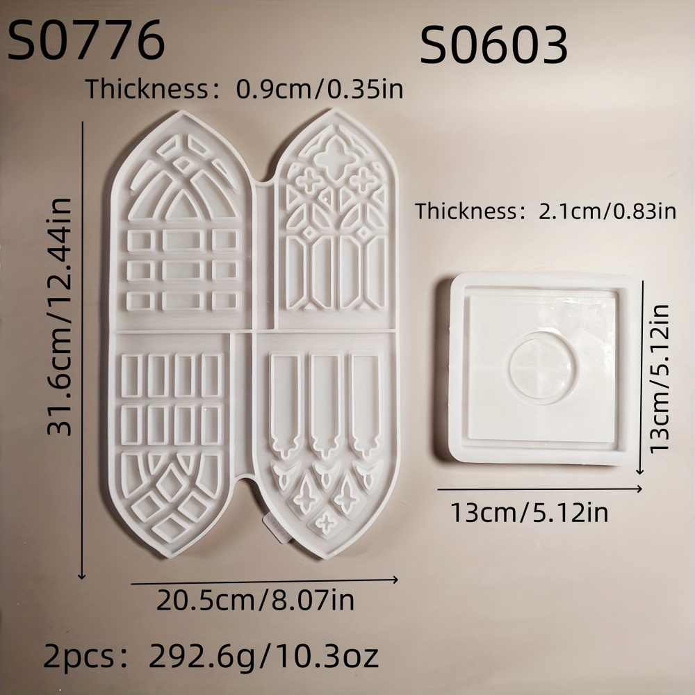 TEMU Resin Silicone Mold Gothic Projection Wall 3d Decoration Silicone Mold Diy Candle Silicone Mold Gypsum Decoration Silicone Mold Home Decoration Epoxy Resin Mold S0776+s0603