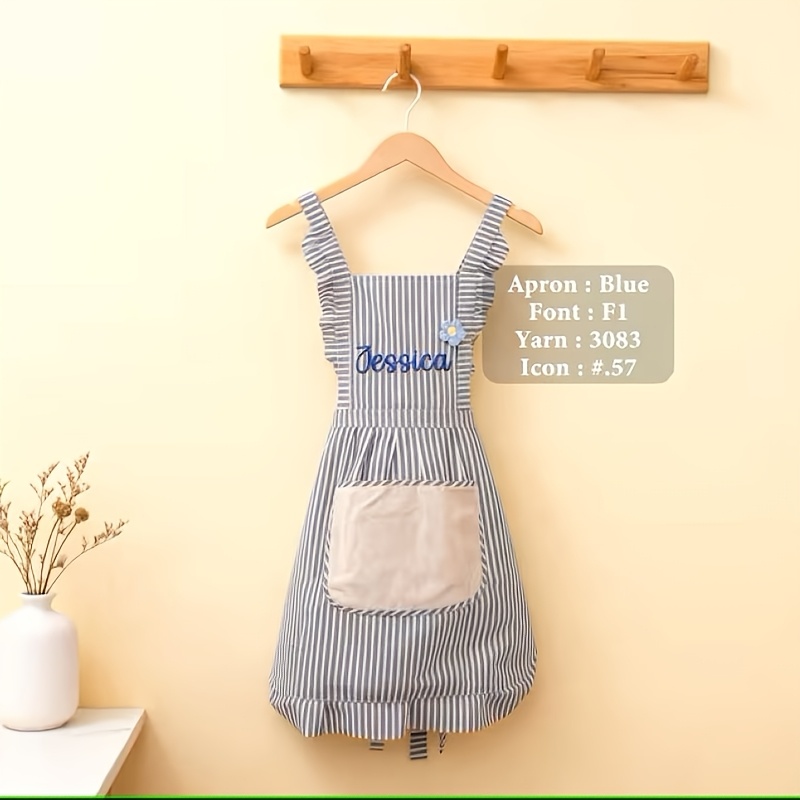 TEMU Embroidered Custom Women's Apron With Name | Apron With Pockets | Baking Apron | Baker Apron | Pottery Apron | Women's Apron | Gift