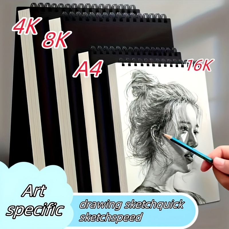 A4 & A5 Sketch Book Set Of 2, 80 Lb/120 GSM Top Spiral Bound Sketch Pad, 75 Sheets Thick Paper