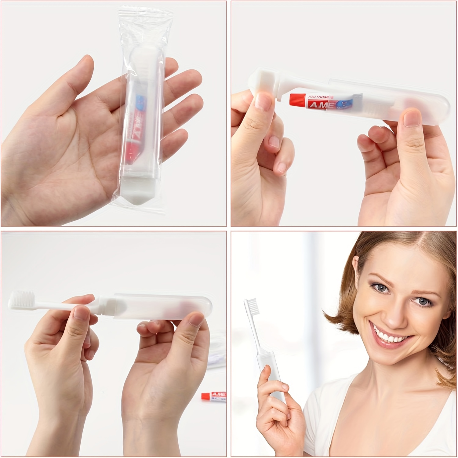 12pcs Portable Folding Toothbrush Set with Soft Bristles and Toothpaste