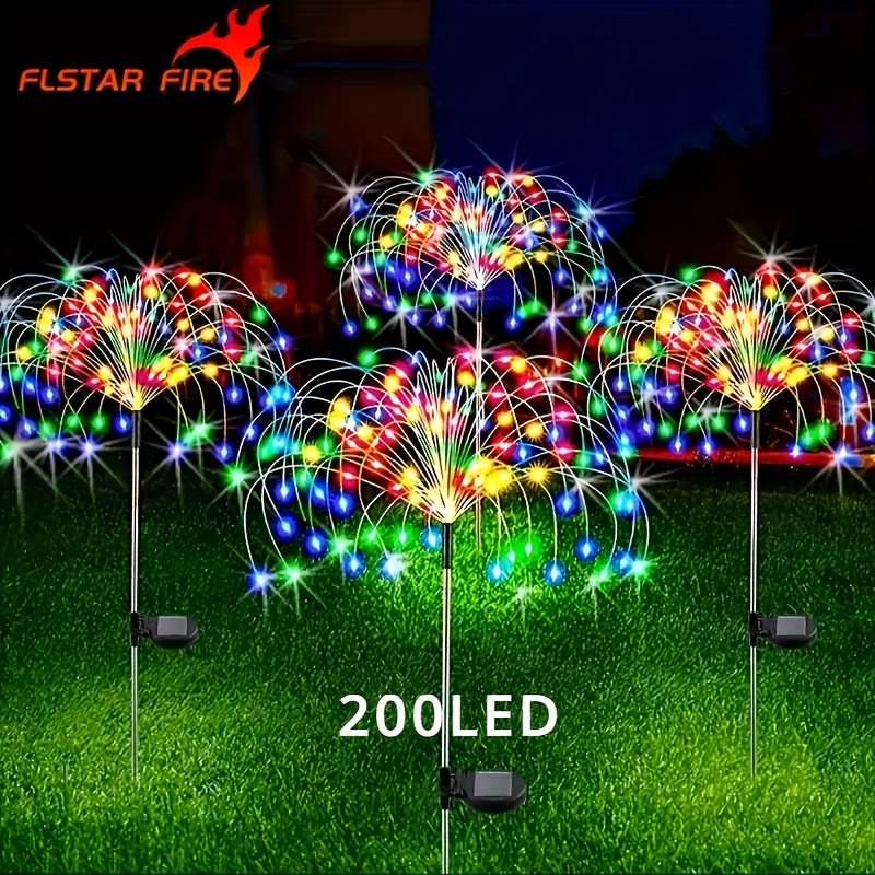 

2-12pcs 60/90/120/200 Led Outdoor Diy Lights, 8 Lighting Solar Fireworks Lights, Garden Landscape Lights, Wedding And Wedding Lights, Christmas Decoration