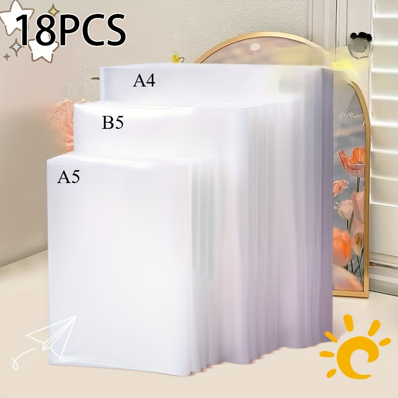18 stück buchhülle - robuste, transparente schutzhülle für a4, b5, a5 bücher, ideal für schule, hochwertiges material, büro-buch | transparente hülle | strapazierfähiges pvc-material, buchhülle