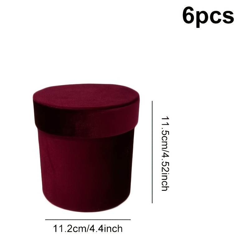 TEMU 6pcs Petites Boîtes Rondes en Velours Faciles à Nettoyer Boîtes Cylindriques Cadeaux Grande Multi- avec Couvercle Cadeau Commémoratif de Fête