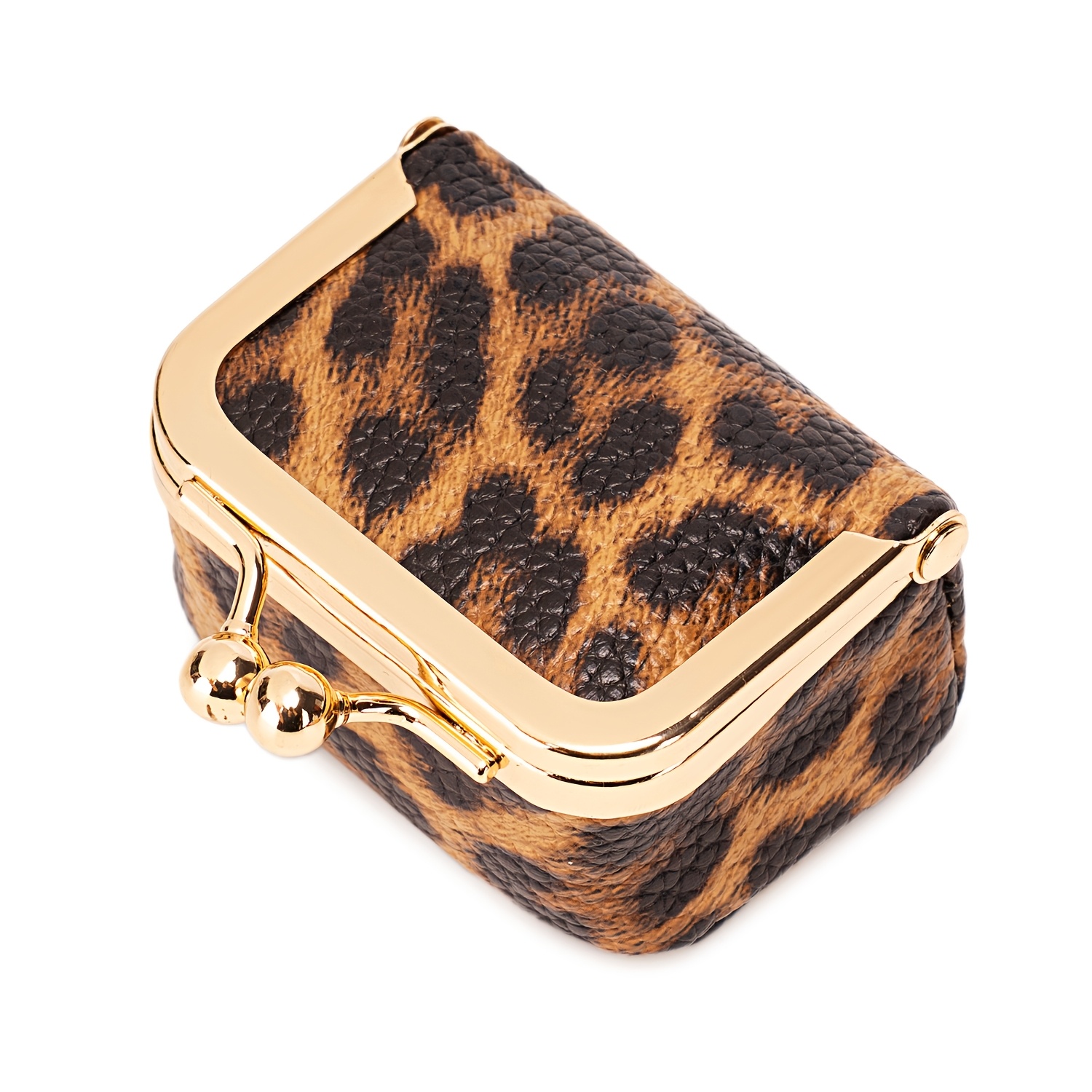 Women's Leopard Print Mini Vintage Style Portable Jewelry Box, Coin Purse with Clasp, Mini Travel Ring Box, Travel Jewelry Case, Women's Cosmetic Organizer, Suitable for Storing Earrings, Rings, Necklaces, and Bracelets.