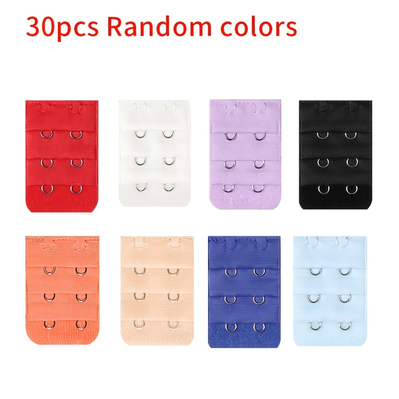 TEMU 30pcs Pack Women's Soli Bra Extensions With 2-hook Adjustable Straps - Elastic Soft Comfortable Bra Extenders Suitable For Bras, Underwear