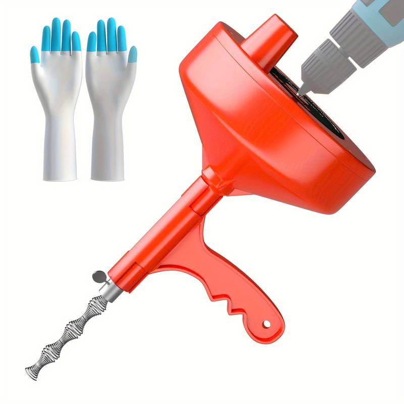 35ft Drain Cleaner KINGLEV 35ft With Drill Adapter – Manual/Auto-Feed Auger For Sink, Shower, Bathtub Clogs Drain Snake