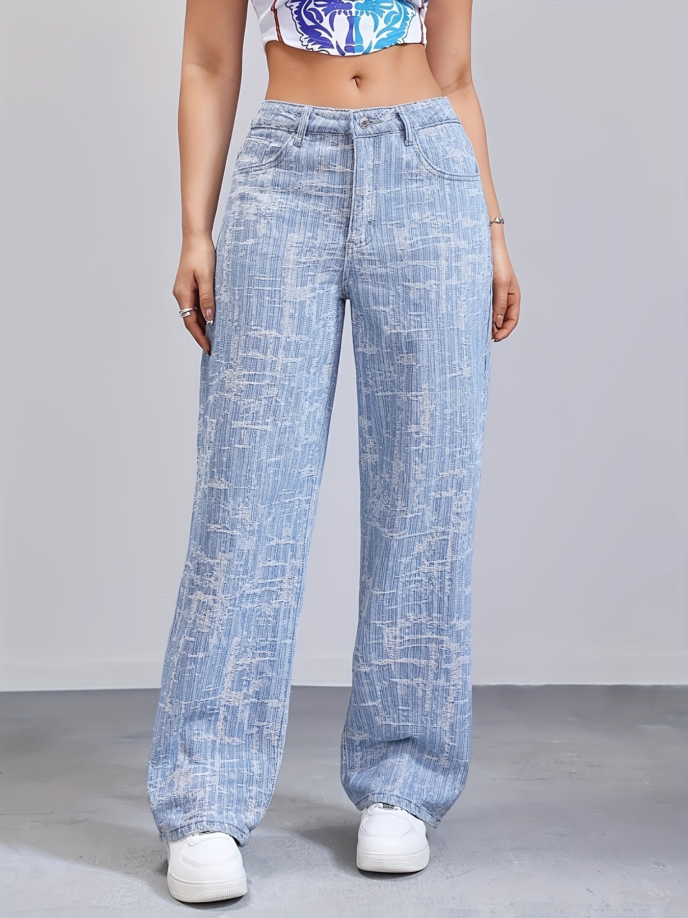 パンツ COOR WIDE-LEG DYED WASHING JEANS White Wide-Leg Dyed Jeans by COOR on Sale