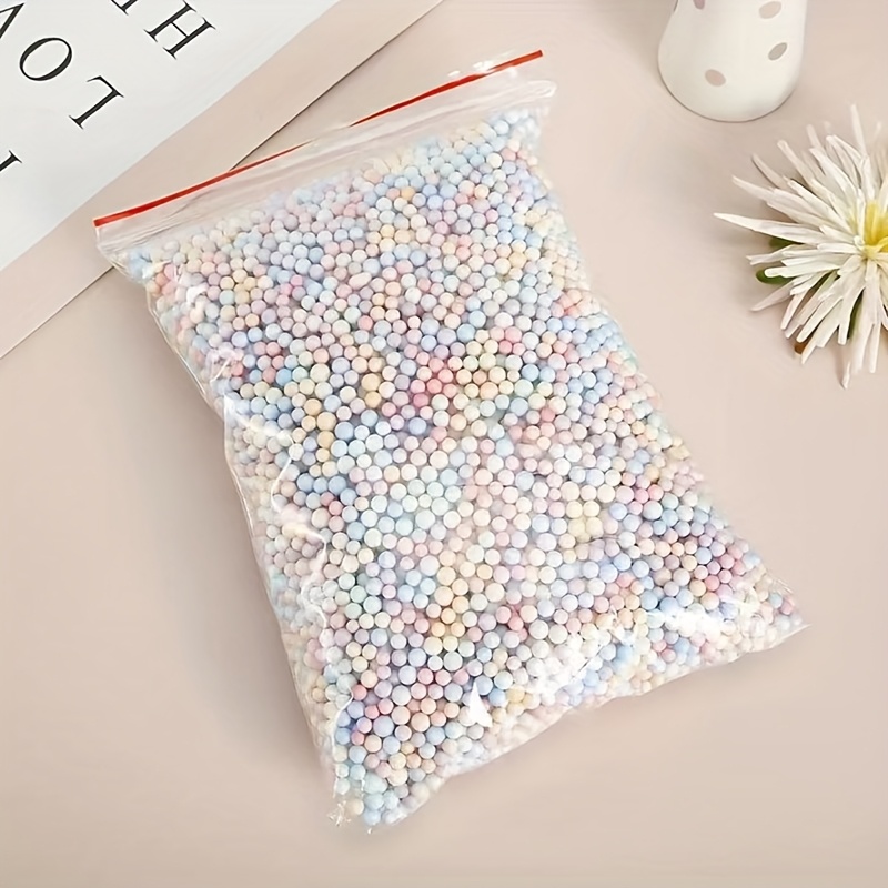 Image of 1 Pack Contains Approximately 30,000 Foam Beads, Polystyrene Beads In Assorted Colors, Suitable For Slime. The Beads Measure 2.5-3.5mm And Are Ideal For Diy Crafts And Party Decorations