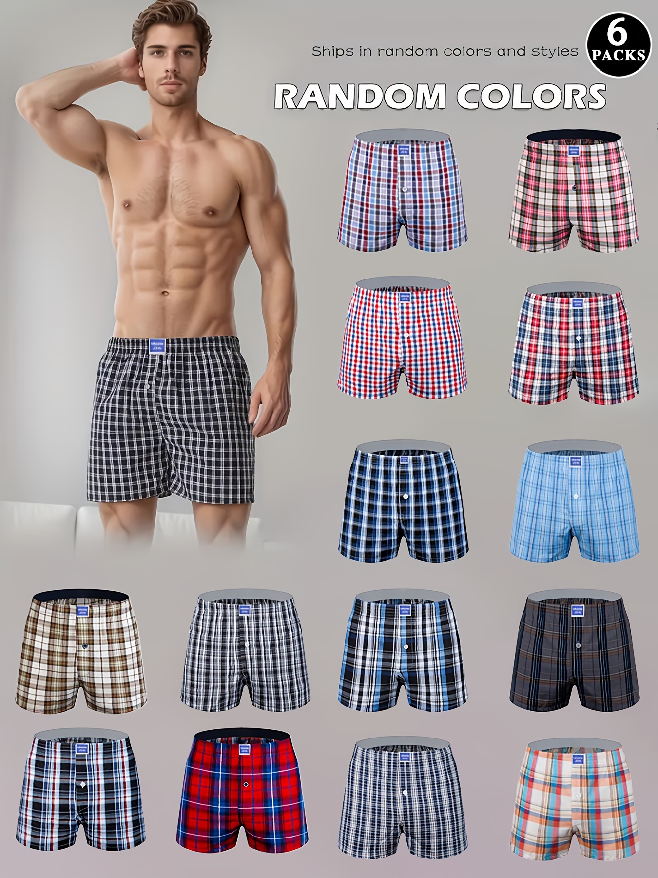 6pcs Men S Boxer Briefs - Random Multiple Colors, 100% Material Soft Breathable Fabric, Loose    , Home Gym & Casual Wear, Classic Boxer Style |  able Underwear, Boxer Shorts for Men, Plus Size Boxer Briefs, Boxer Shorts, Boxer Briefs for Men High Quality,  ,  ,  , Relaxed Fit, Durable Construction, Breathable Fabric, Multipack Underwear, Men S Undergarments,  , Wardrobe  