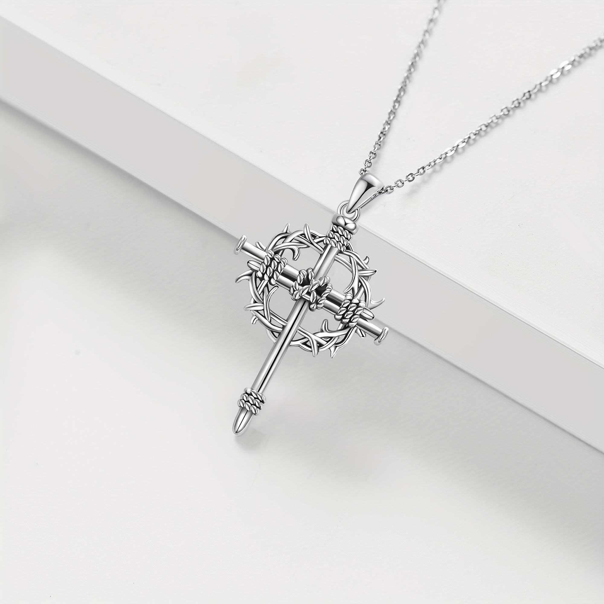 Wearing the Nail Cross Necklace