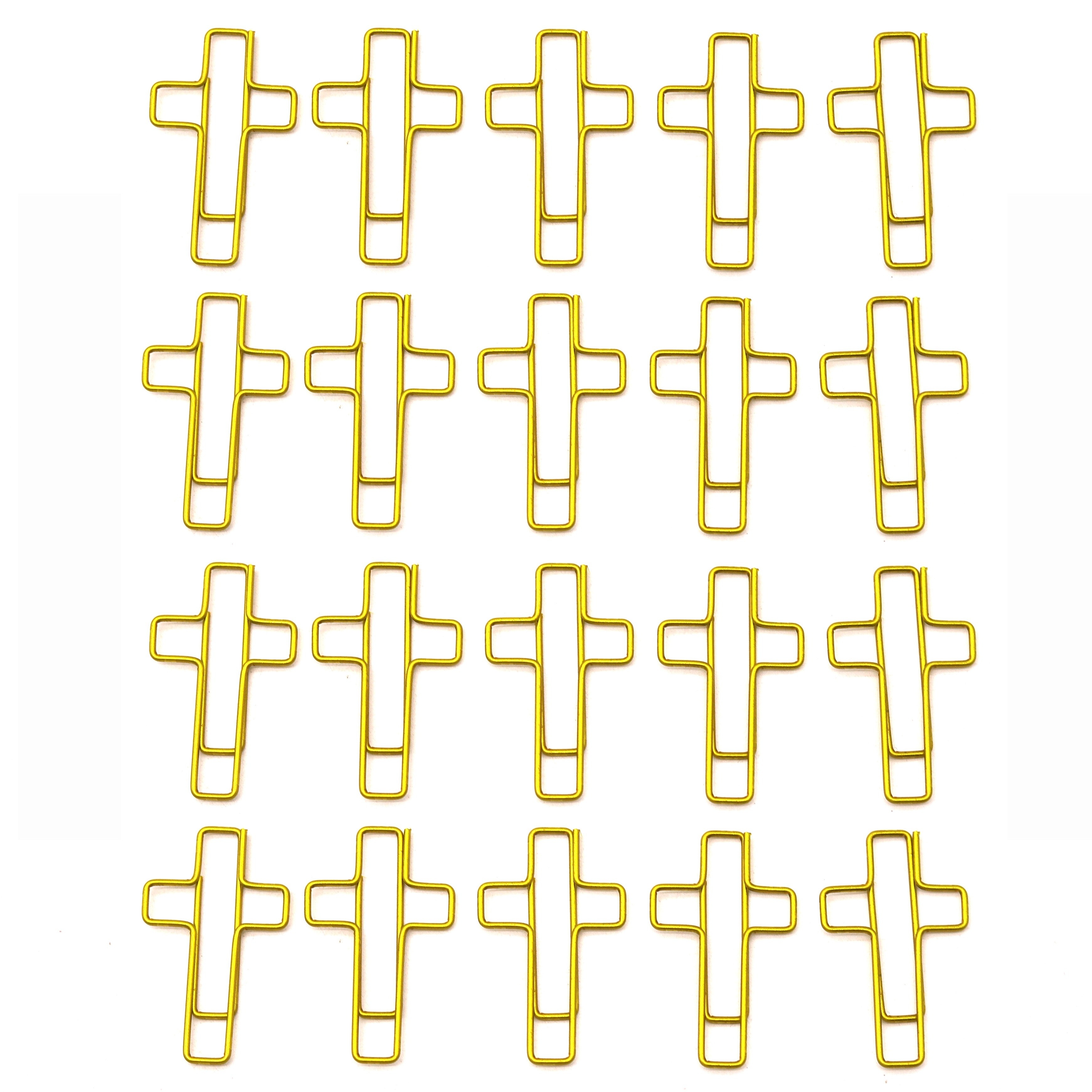 20pcs Metal Cross Paper Clips Rose Golden Colored Paper Clips Office File Data Sorting Clip Stationery Paper Clip Bookmark Binder