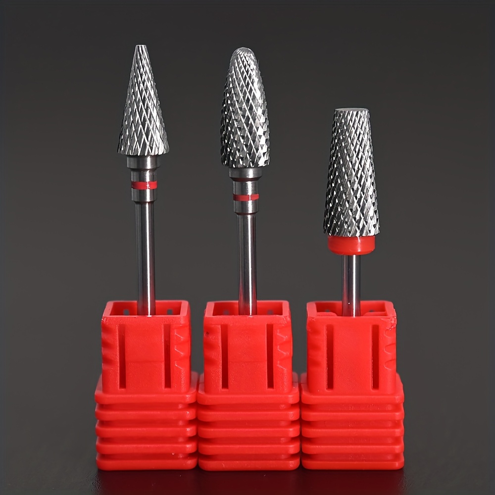 TEMU A Set Of 3 Nail Drill Bits - An Acrylic Gel Remover For Feet, A Multifunctional Polishing Head For Nail Salons That Removes Gel, And A Polishing