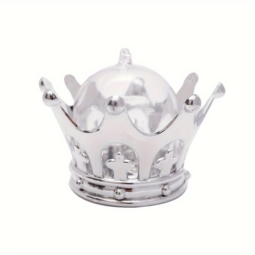 

12pcs Elegant Clear Acrylic Crown Favors - Reflective, Fillable Prince/princess Party Decorations & Gifts For Showers, Weddings, Birthdays - Plastic, 3"x2"x0.8