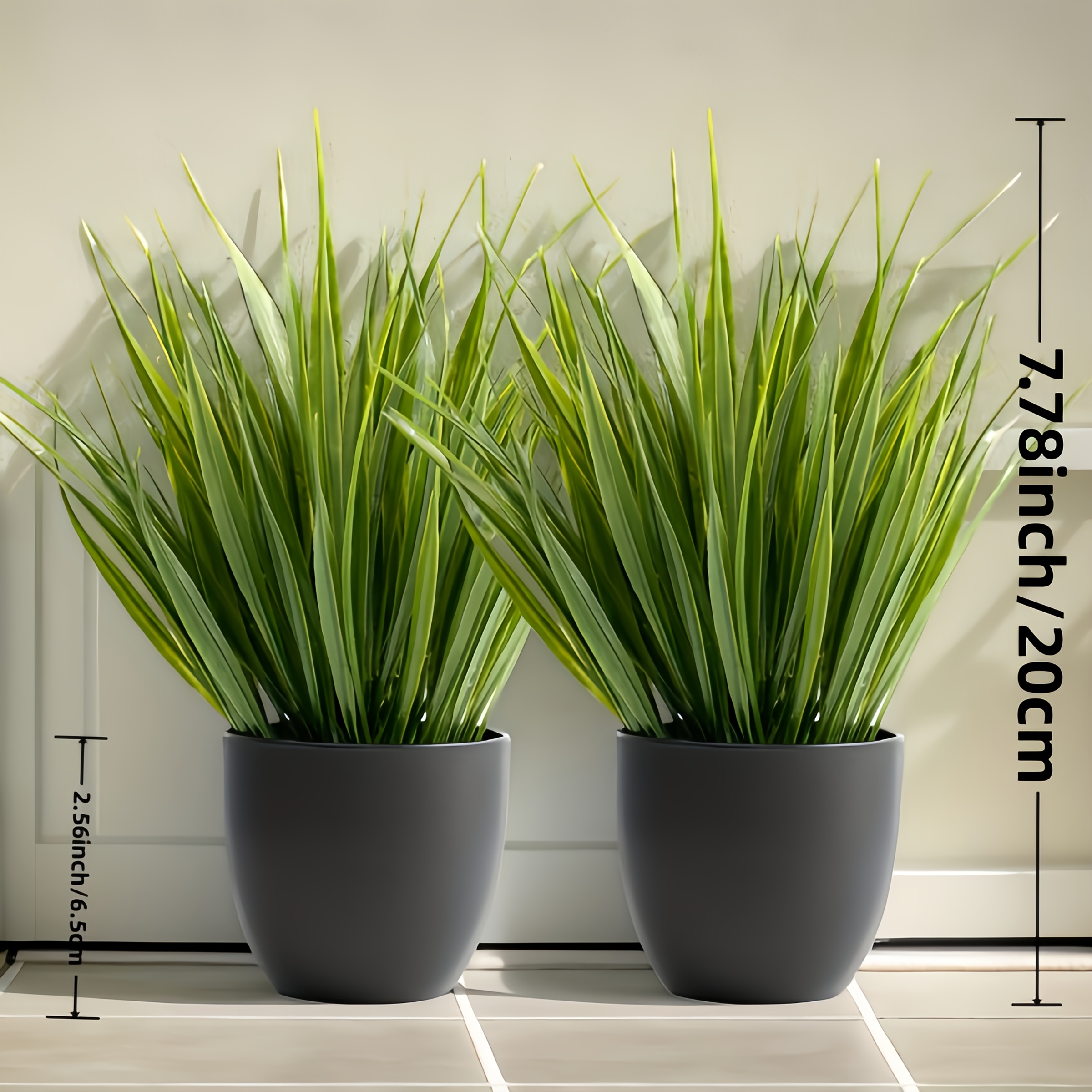 2pcs Lifelike Artificial Green Plants Potted Durable, Maintenance-Free and UV-Resistant Artificial Greenery Suitable for Indoor/Outdoor Decoration, Perfect for Home and Office, Farmhouse and Garden, Four Seasons Decorative Artificial Plant, Home Aesthetic