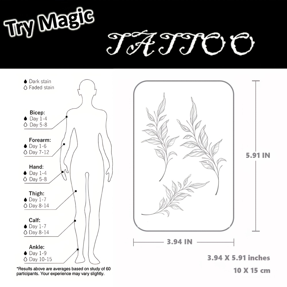 Forest-themed Twig And Leaf Pattern Tattoo Stickers | Bohemian Style | Music Festival Beach | High-definition Color Display Without Glare