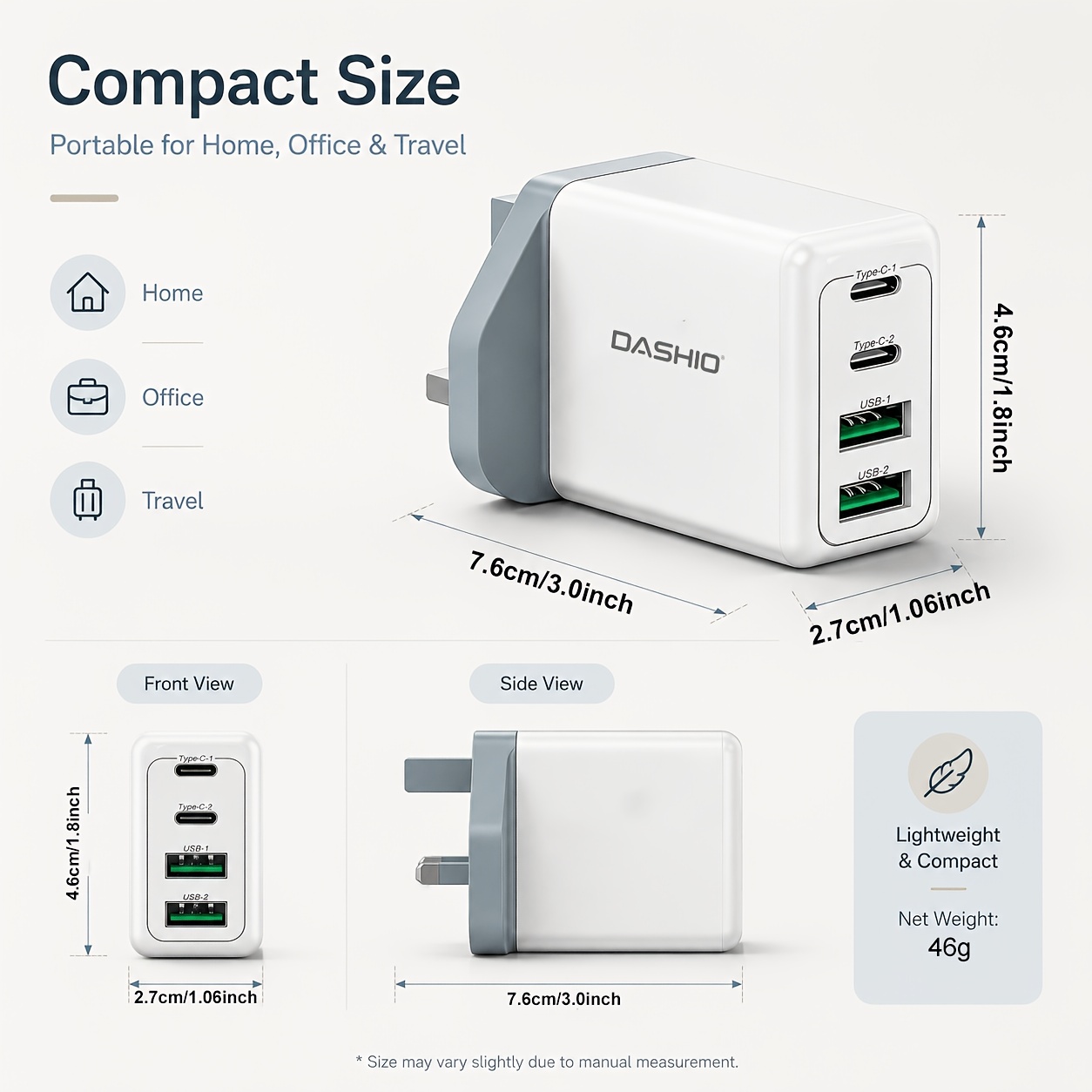 2A2C UK Plug Multi 4 USB Ports Smart Charging Block