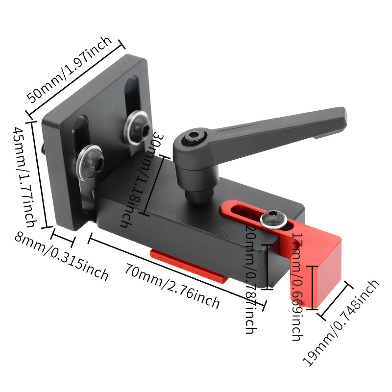 TEMU Woodworking Aluminum Alloy To Fence Connector - Desktop Router Table Fence Accessory, Table Tool Accessory