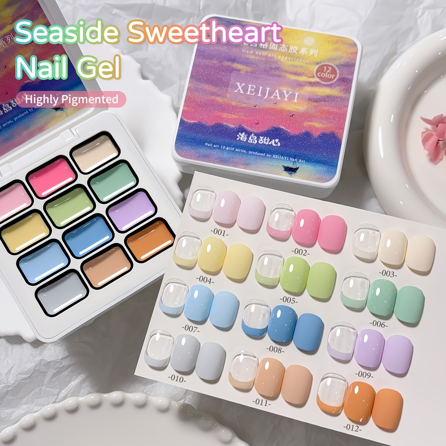 Image of Xeijayi 12 Colors New Popular Solid Gel Nail Gel Semi Permanent Nail Art Soaking Led Gel Christmas Manicure Gift Nail Salon Diy Manicure