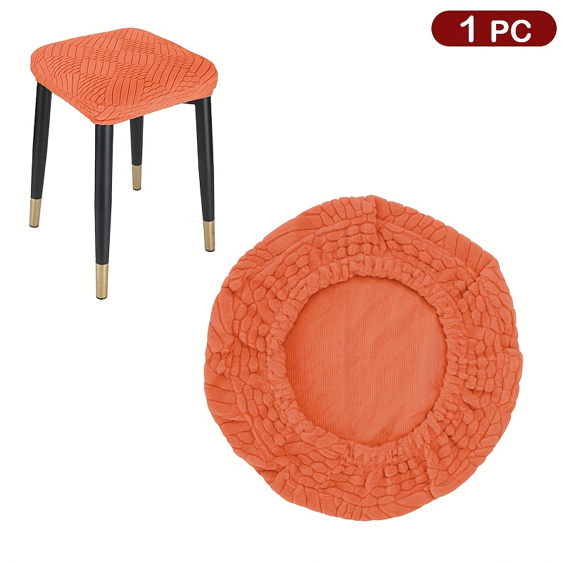 TEMU 1 ajustable cuadrada de jacquard para - Protector de silla removible y lavable, tela elástica adecuada para multicolores (, naranja, , caqui)