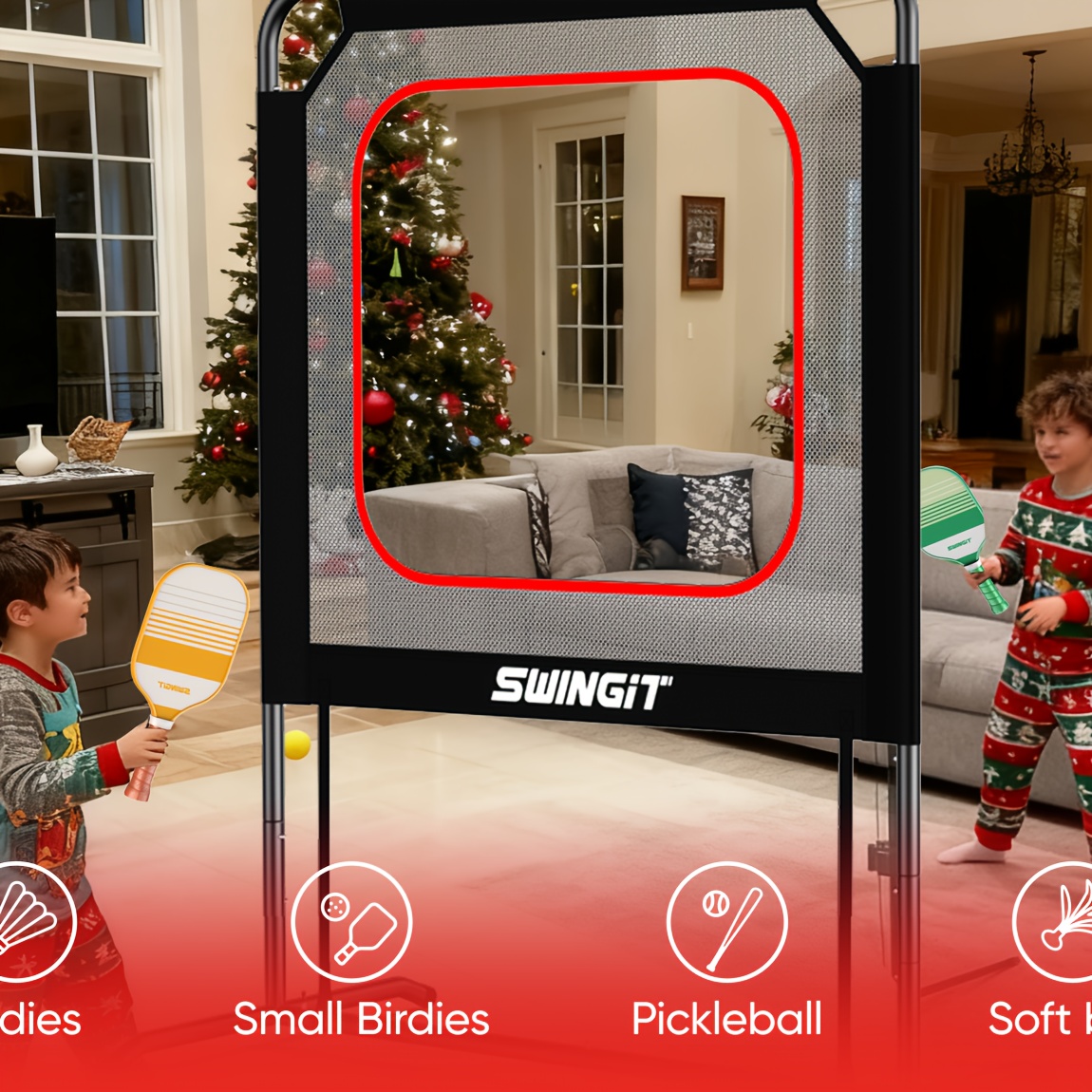 Original Indoor/Outdoor Racket Game Suitable for Family - Multi-Generation Sports with -to-Learn Rules, Indoor/Outdoor Use for & Seniors - Equipment for Christmas, New Year, Mother'/Father' Day Gifts () - Similar to Badminton,