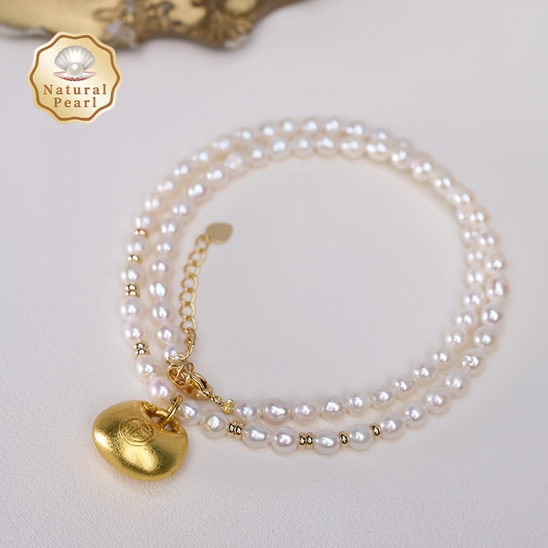 Women's Adjustable Freshwater Pearls Fortune Lock Necklace