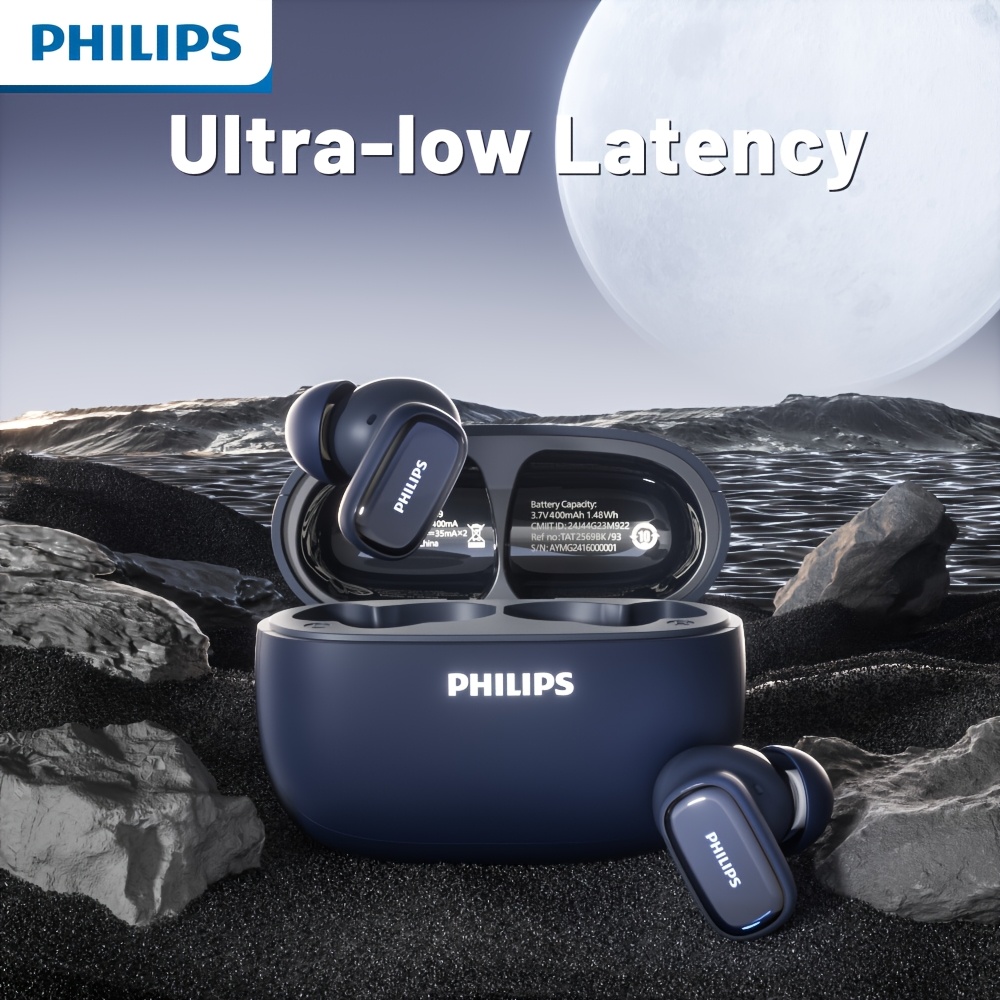 New Philips BT5.4 In-Ear Earphones with Wireless Charging Case, 24Hour Playtime/Game Modes/Built-in Mic/Touch Control for Gaming, Running, Cycling TAT2569 4 New Philips BT5.4 In-Ear Earphones with Wireless Charging Case, 24Hour Playtime/Game Modes/Built-in Mic/Touch Control for Gaming, Running, Cycling TAT2569 - Image 4